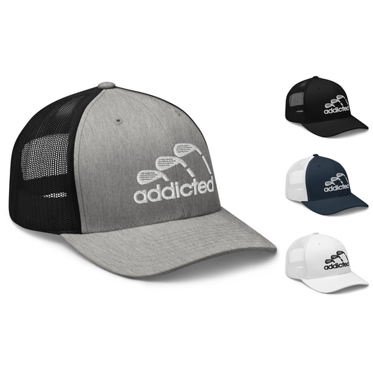Addicted Golf Hat Golfing Addict Trucker Hat Cap