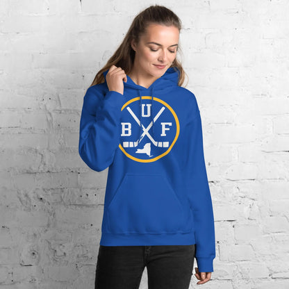 Retro Buffalo Hockey Emblem Vintage BUF Sweatshirt Pullover Hoodie
