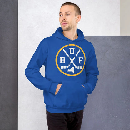 Retro Buffalo Hockey Emblem Vintage BUF Sweatshirt Pullover Hoodie