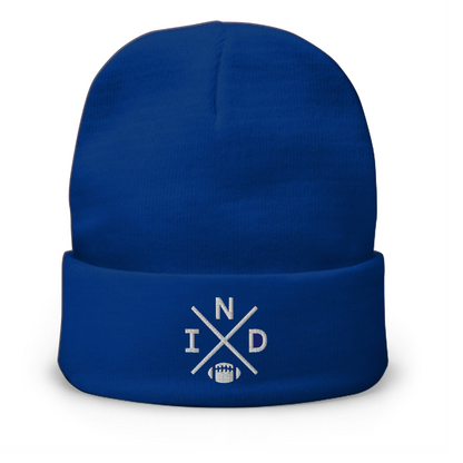Indianapolis Football Retro IND Cross Winter Beanie Cap Hat