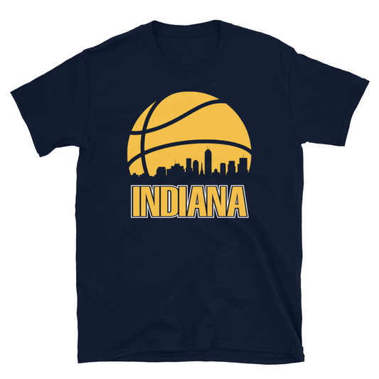 Retro Indiana Basketball Skyline T-Shirt