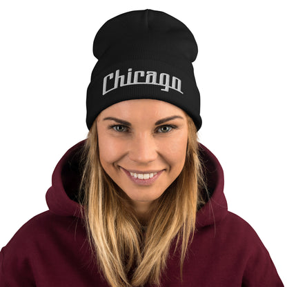 Retro Chicago Beanie Cap Vintage Chicago IL Winter Hat