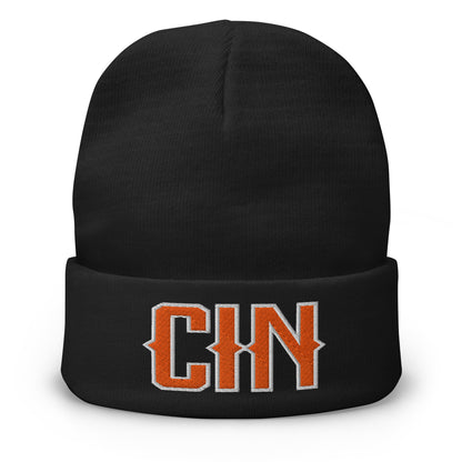Vintage CIN Beanie Retro Cincinnati Football Winter Hat