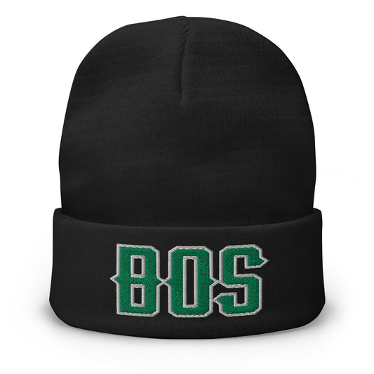 Vintage BOS Beanie Retro Boston Basketball Winter Hat