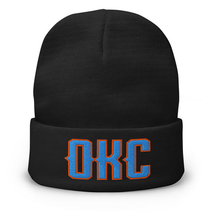 Vintage OKC Beanie Retro Oklahoma City Basketball Winter Hat