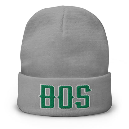 Vintage BOS Beanie Retro Boston Basketball Winter Hat
