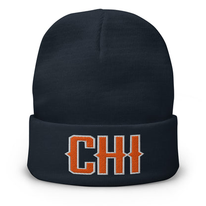 Vintage CHI Beanie Retro Chicago Football Winter Hat