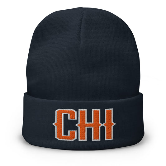 Vintage CHI Beanie Retro Chicago Football Winter Hat