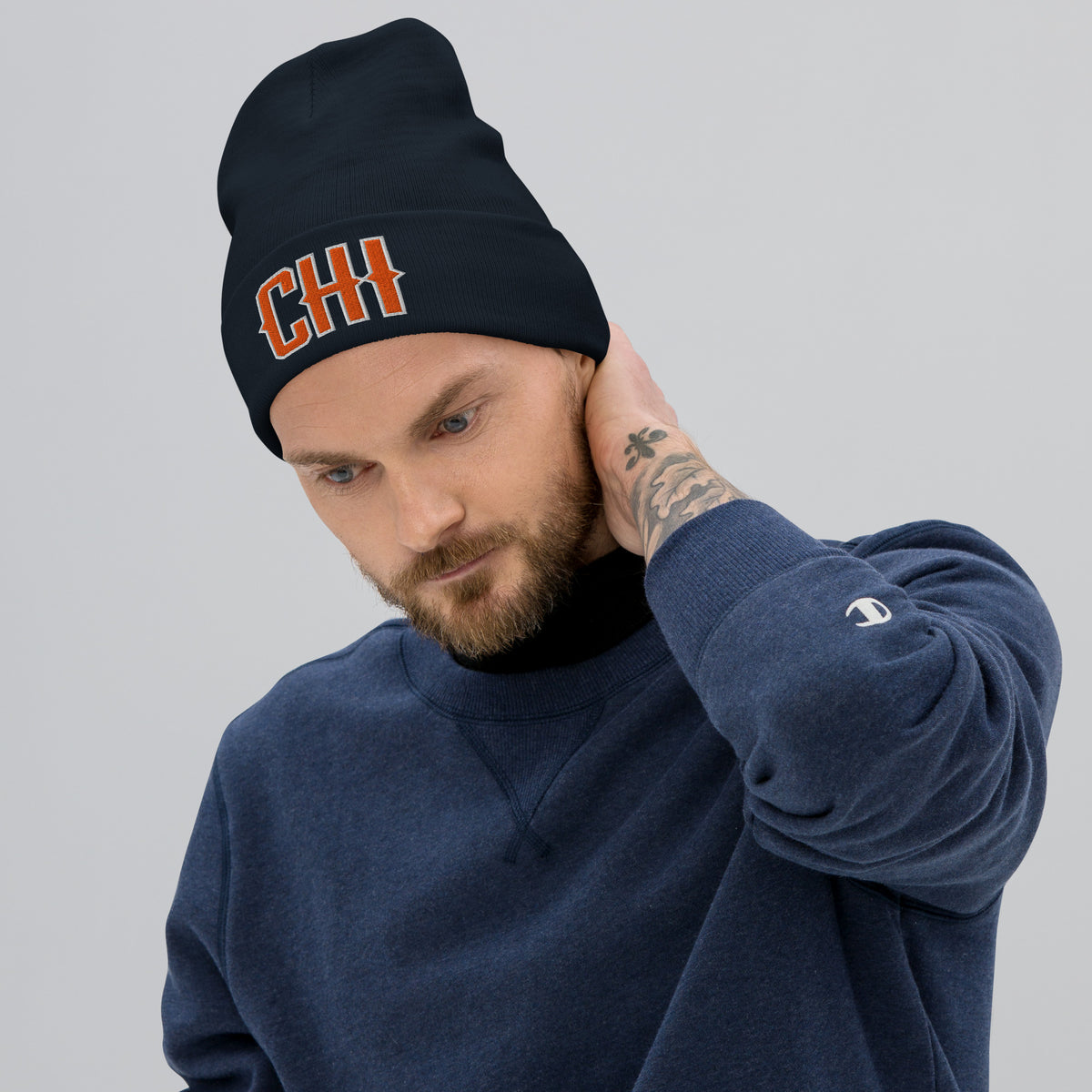 Vintage CHI Beanie Retro Chicago Football Winter Hat