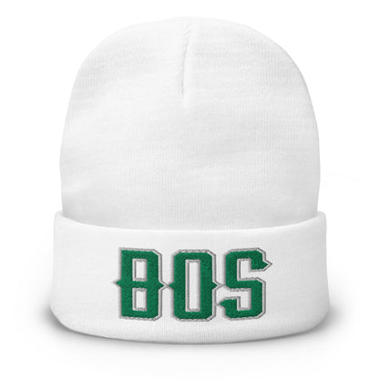 Vintage BOS Beanie Retro Boston Basketball Winter Hat