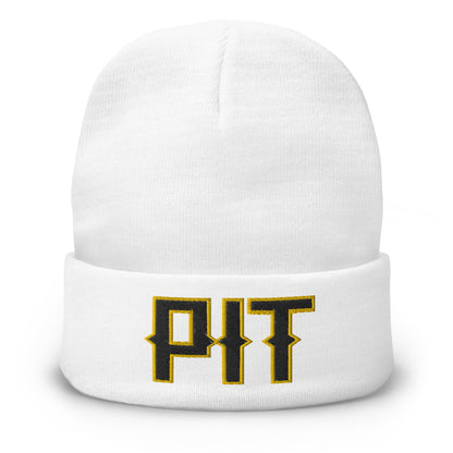 Vintage PIT Beanie Retro Pittsburgh Football Winter Hat