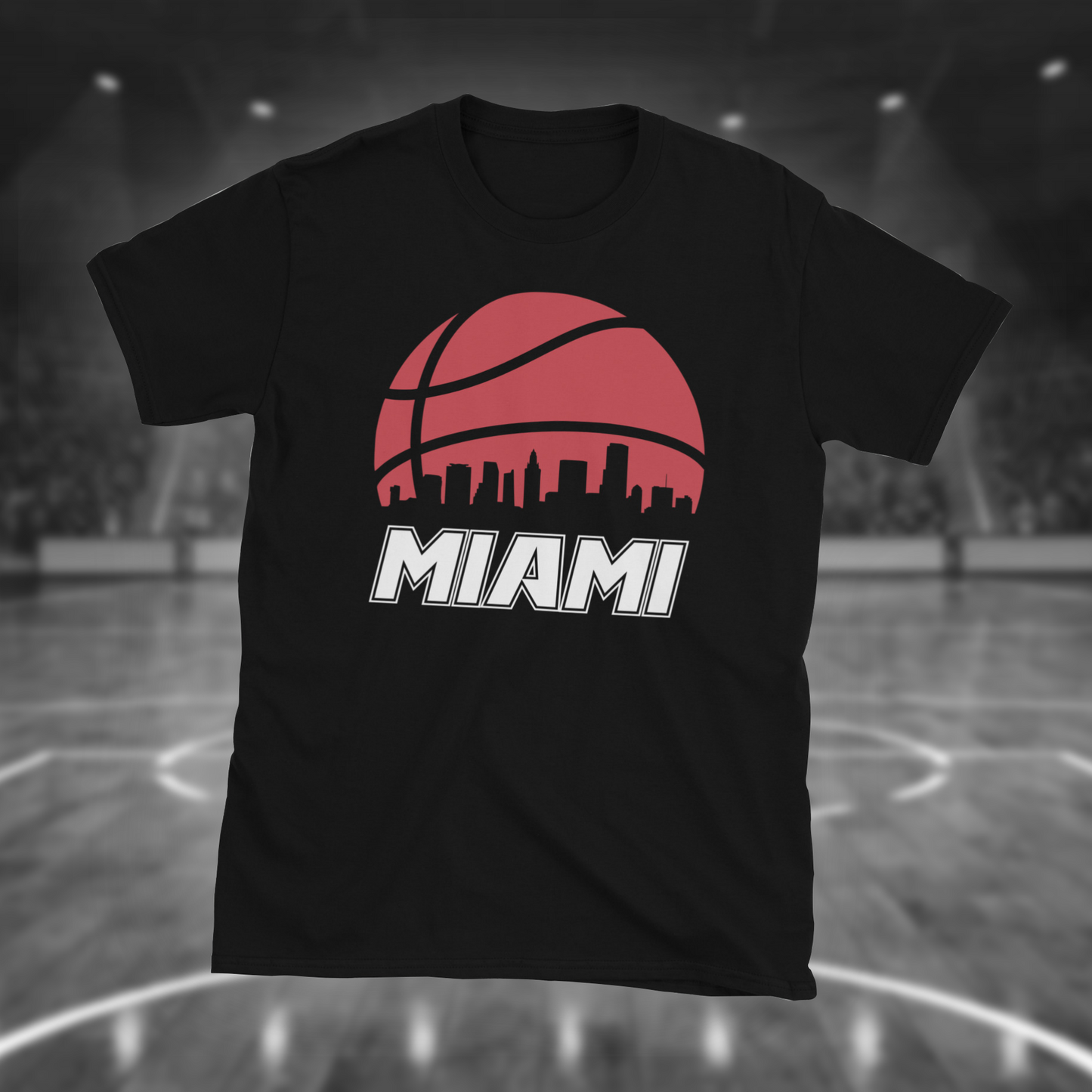 Retro Miami Basketball Skyline T-Shirt