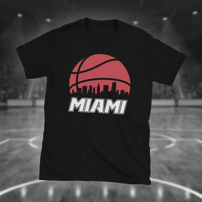 Retro Miami Basketball Skyline T-Shirt