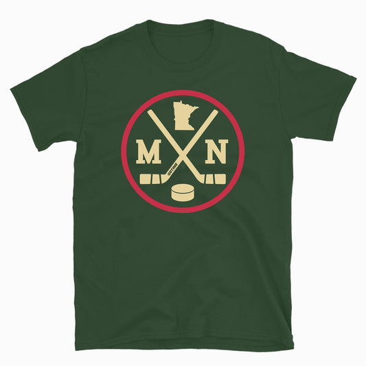 Retro Minnesota Hockey Emblem Vintage MN T-Shirt