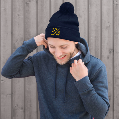 Nashville Hockey Sticks Retro NSH Winter Beanie Hat w/ Pom-Pom