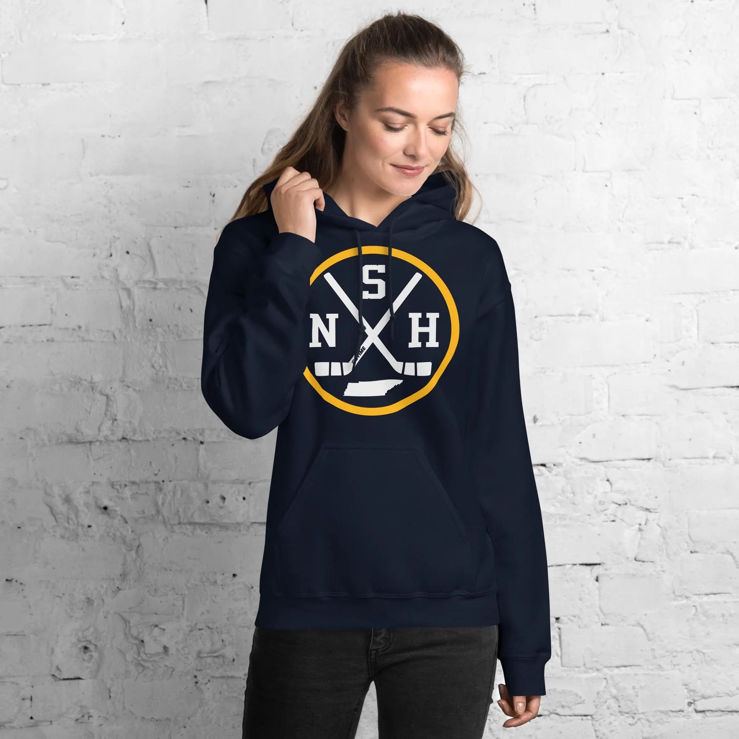 Retro Nashville Hockey Emblem Vintage NSH Sweatshirt Pullover Hoodie