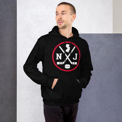 Retro New Jersey Hockey Emblem Vintage NJ Sweatshirt Pullover Hoodie