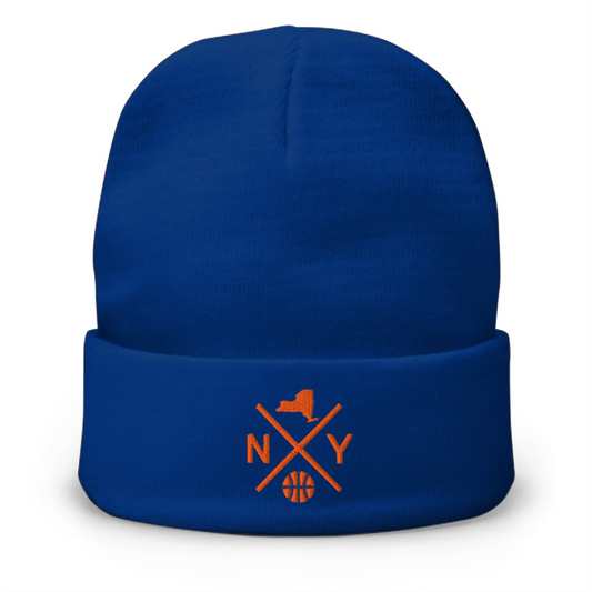 New York Basketball Retro NY Cross Winter Beanie Cap Hat