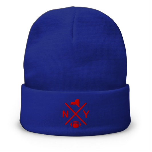 New York Football Retro NY Cross Winter Beanie Cap Hat