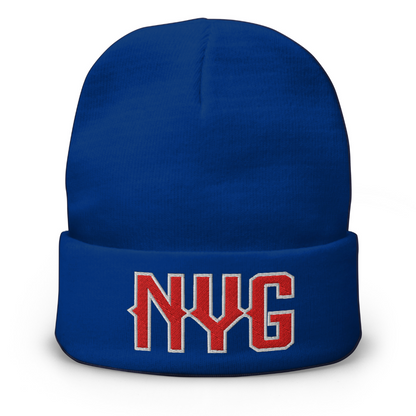 Vintage NYG Beanie Retro New York Football Winter Hat