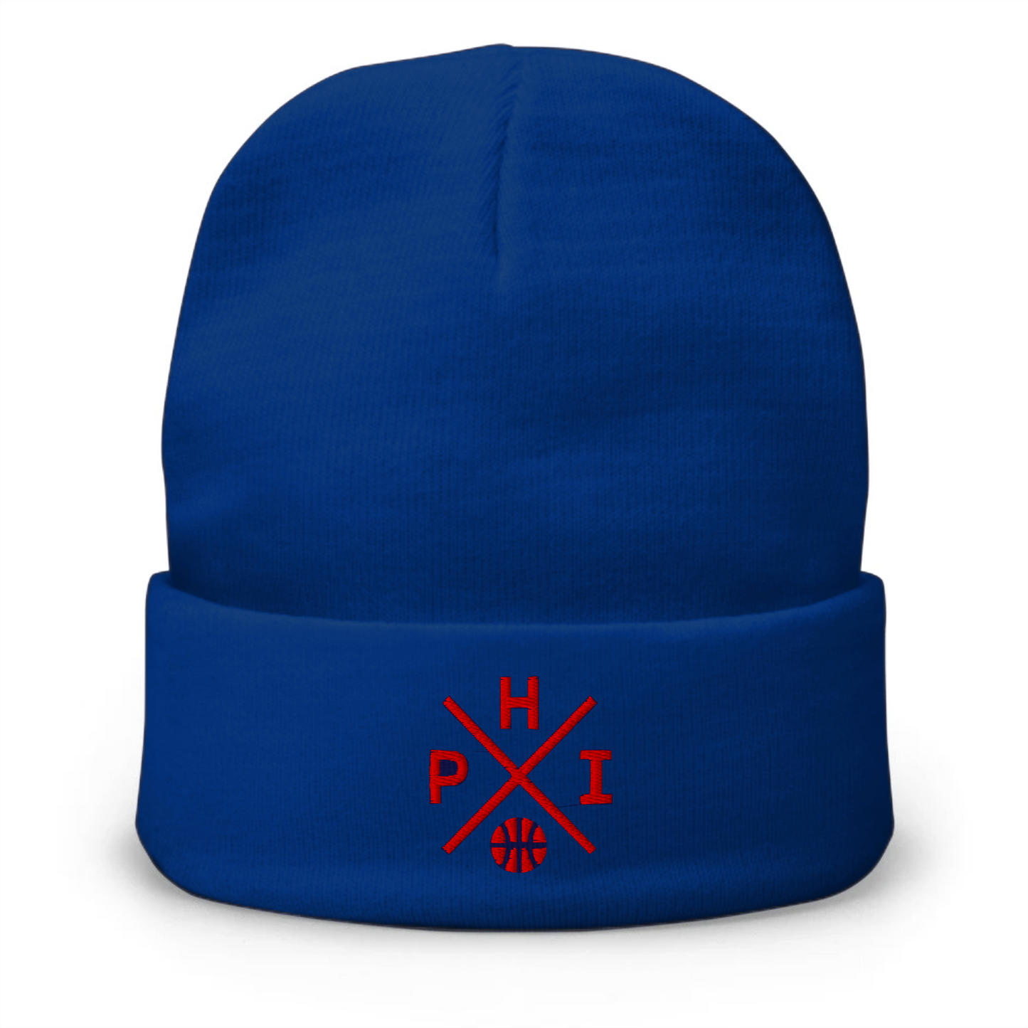 Philadelphia Basketball Retro PHI Cross Winter Beanie Cap Hat