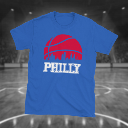 Retro Philadelphia Basketball Philly Skyline T-Shirt