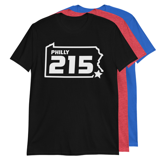 Philly 215 Area Code Philadelphia PA Silhouette T-Shirt
