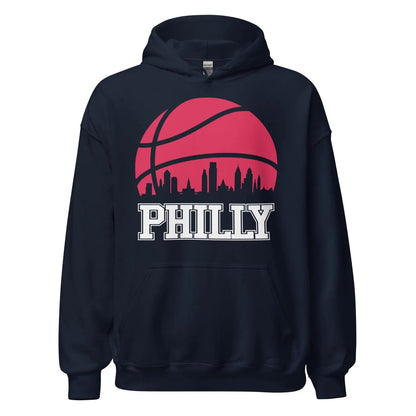 Retro Philadelphia Basketball Philly Skyline Pullover Hoodie Sweatshirt