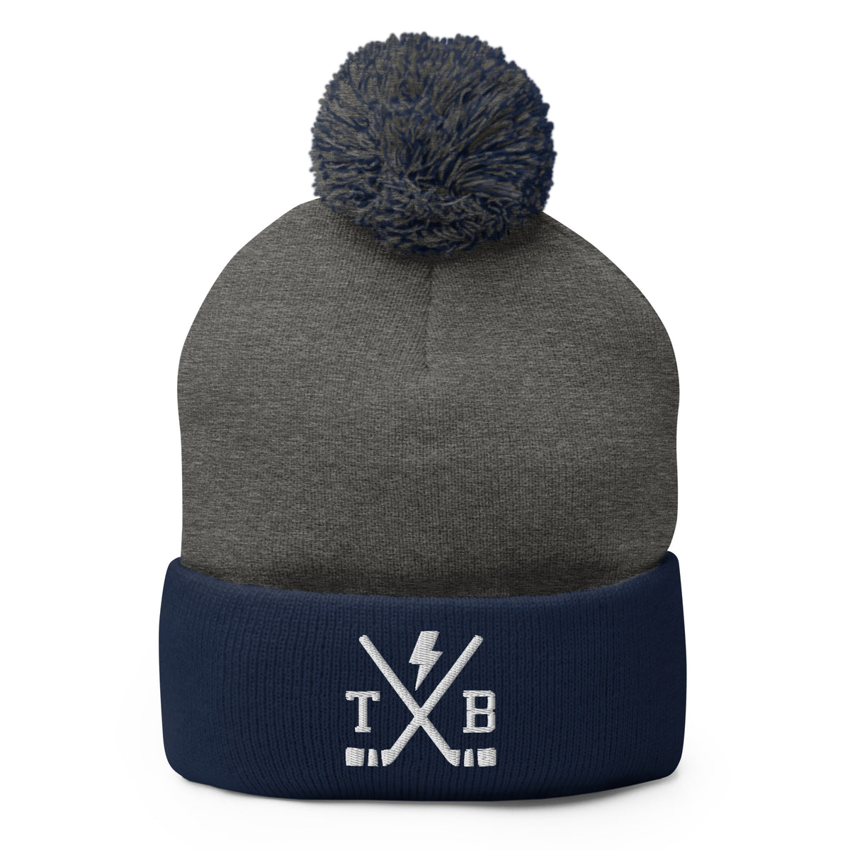Tampa Bay Hockey Sticks Retro TB Winter Beanie Hat w/ Pom-Pom