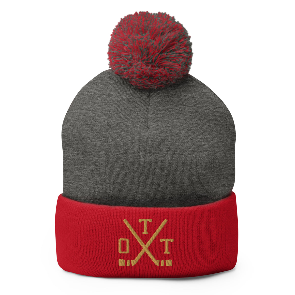 Ottawa Hockey Sticks Retro OTT Winter Beanie Hat w/ Pom-Pom