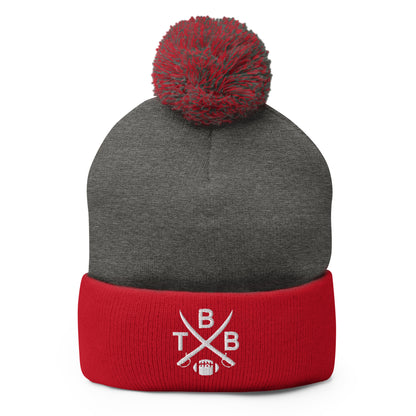 Tampa Bay Football Retro TBB Cross Winter Beanie Hat w/ Pom-Pom