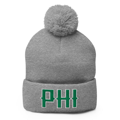 Vintage PHI Beanie Retro Philadelphia Football Hat w/ Pom-Pom