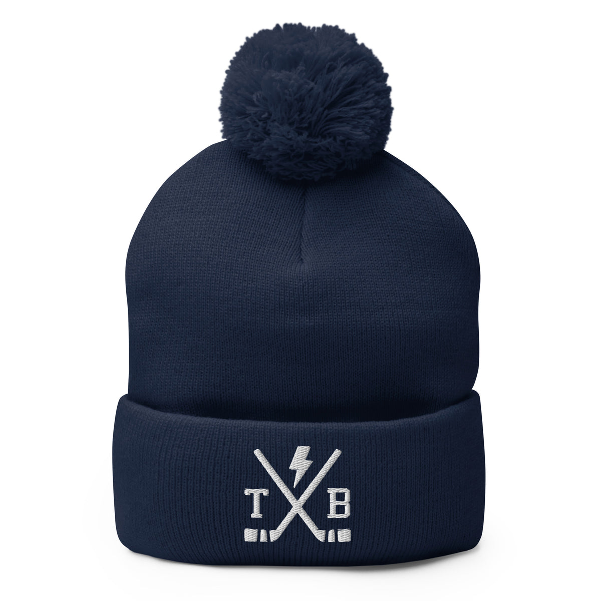 Tampa Bay Hockey Sticks Retro TB Winter Beanie Hat w/ Pom-Pom