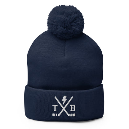 Tampa Bay Hockey Sticks Retro TB Winter Beanie Hat w/ Pom-Pom