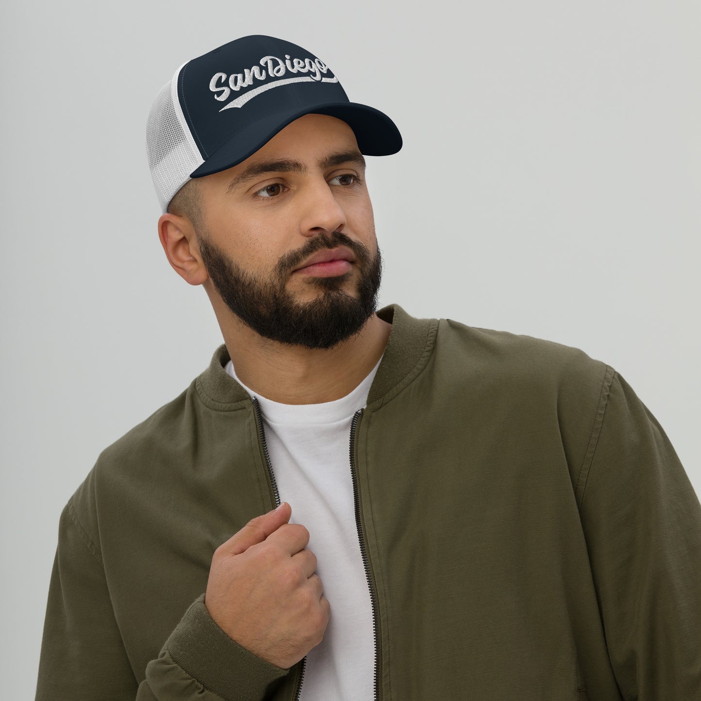 Vintage San Diego Baseball Script Retro San Diego Trucker Cap Hat