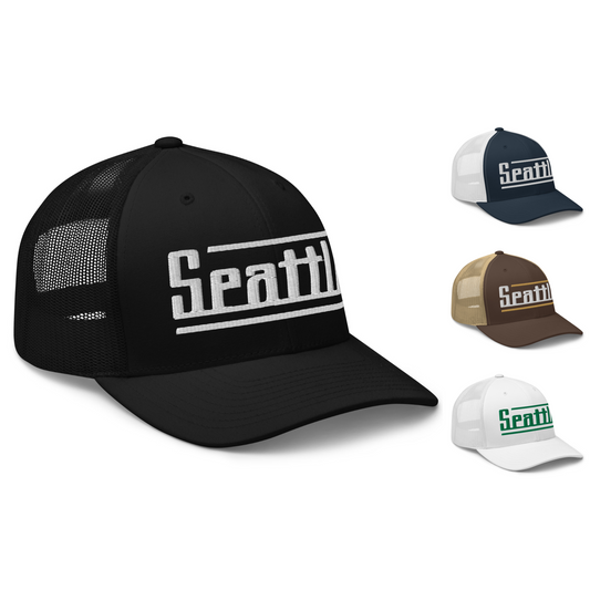 Retro Seattle Trucker Cap Vintage Seattle WA Trucker Hat