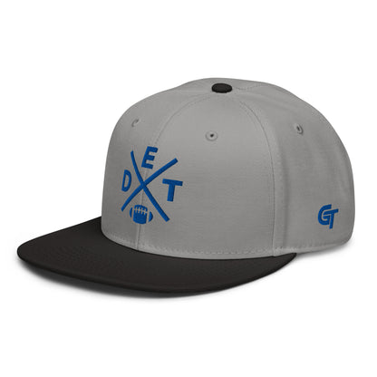 Detroit Football Snapback Cap Retro DET Football Cross Hat