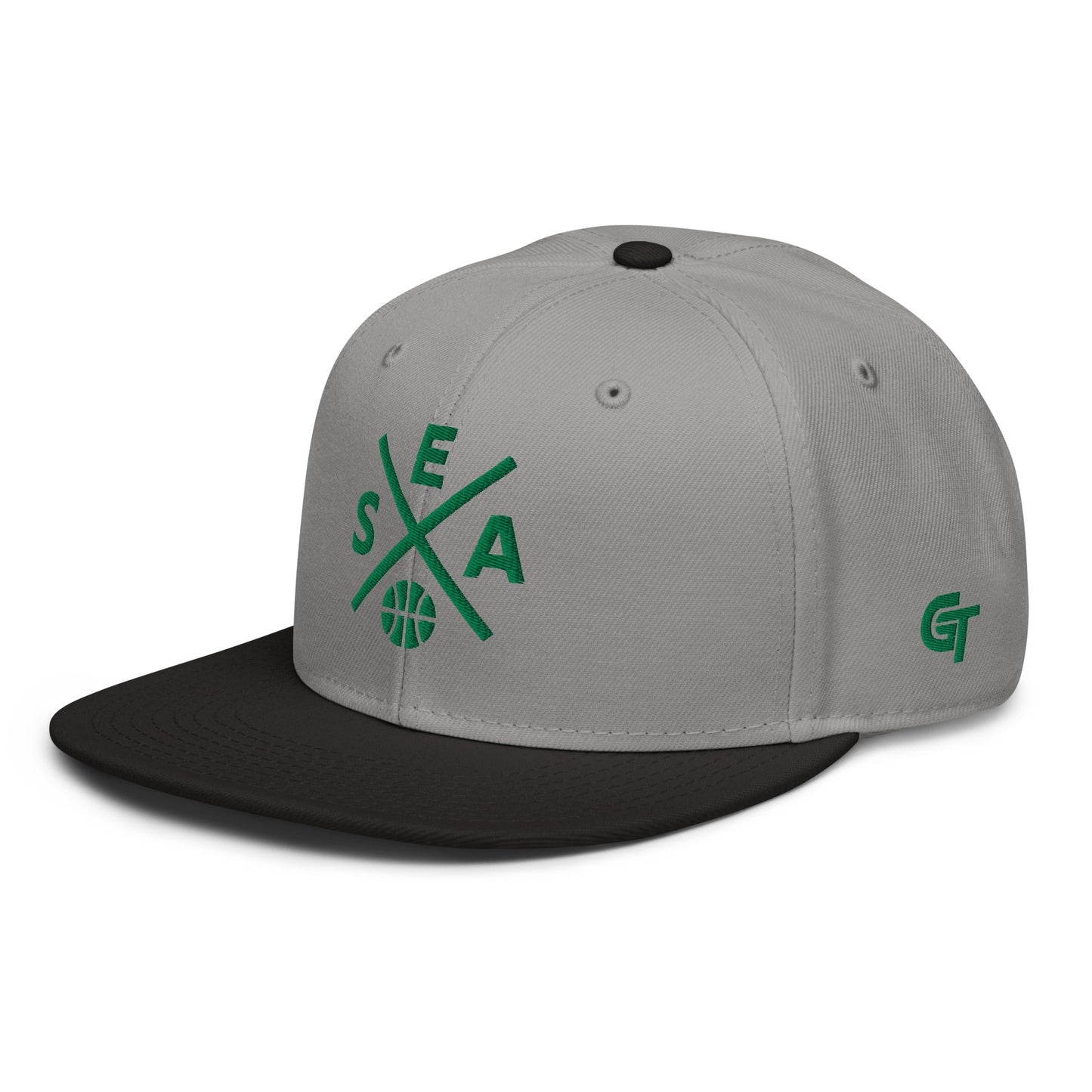 Seattle Basketball Snapback Cap Retro SEA Basketball Cross Hat
