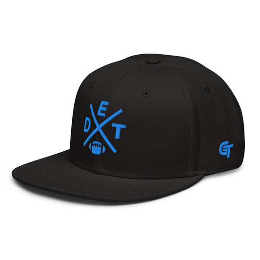 Detroit Football Snapback Cap Retro DET Football Cross Hat