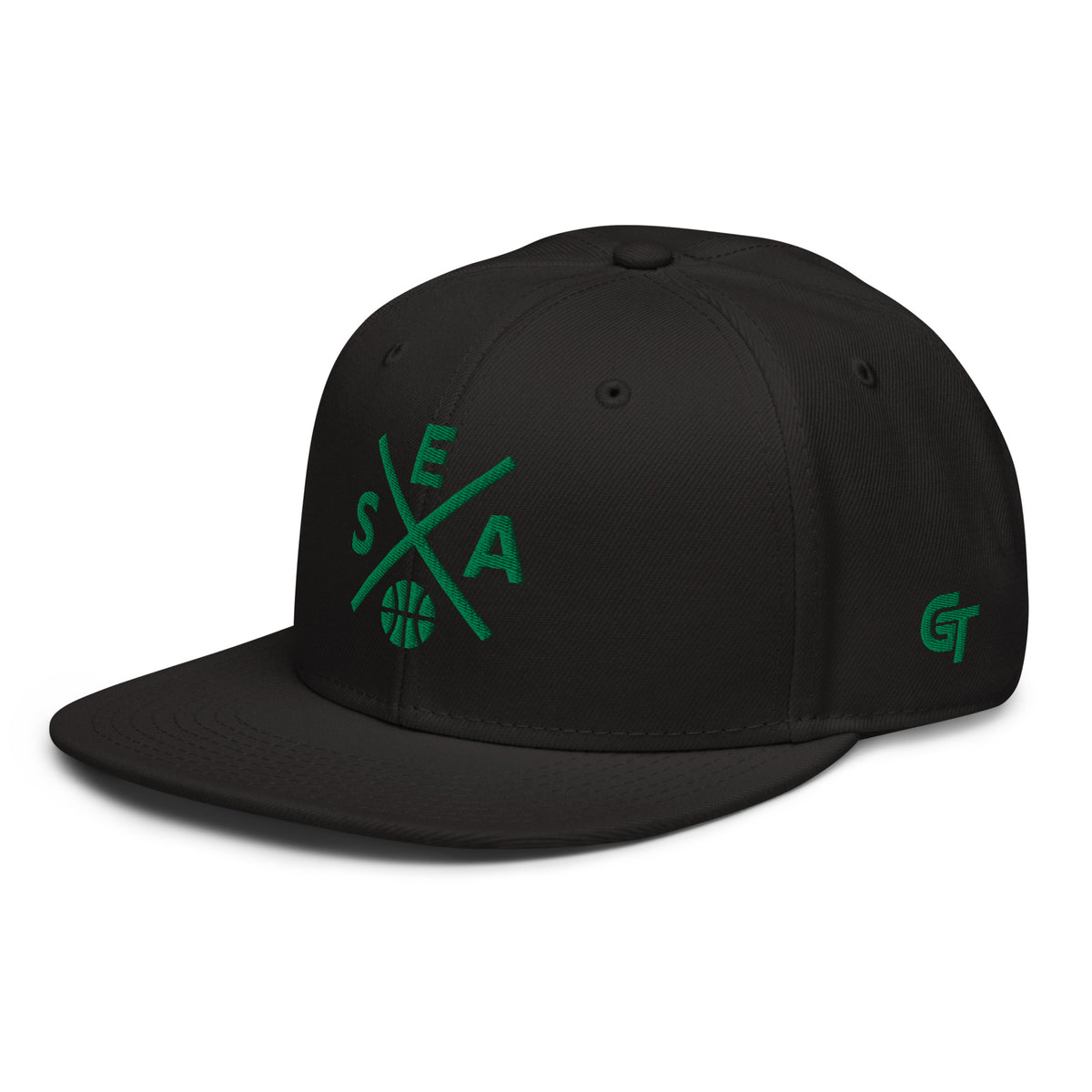 Seattle Basketball Snapback Cap Retro SEA Basketball Cross Hat
