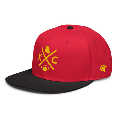 Kansas City Football Snapback Cap Retro KC Football Cross Hat