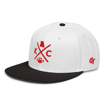 Kansas City Football Snapback Cap Retro KC Football Cross Hat