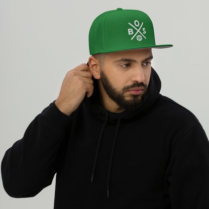 Boston Basketball Snapback Cap Retro BOS Basketball Cross Hat