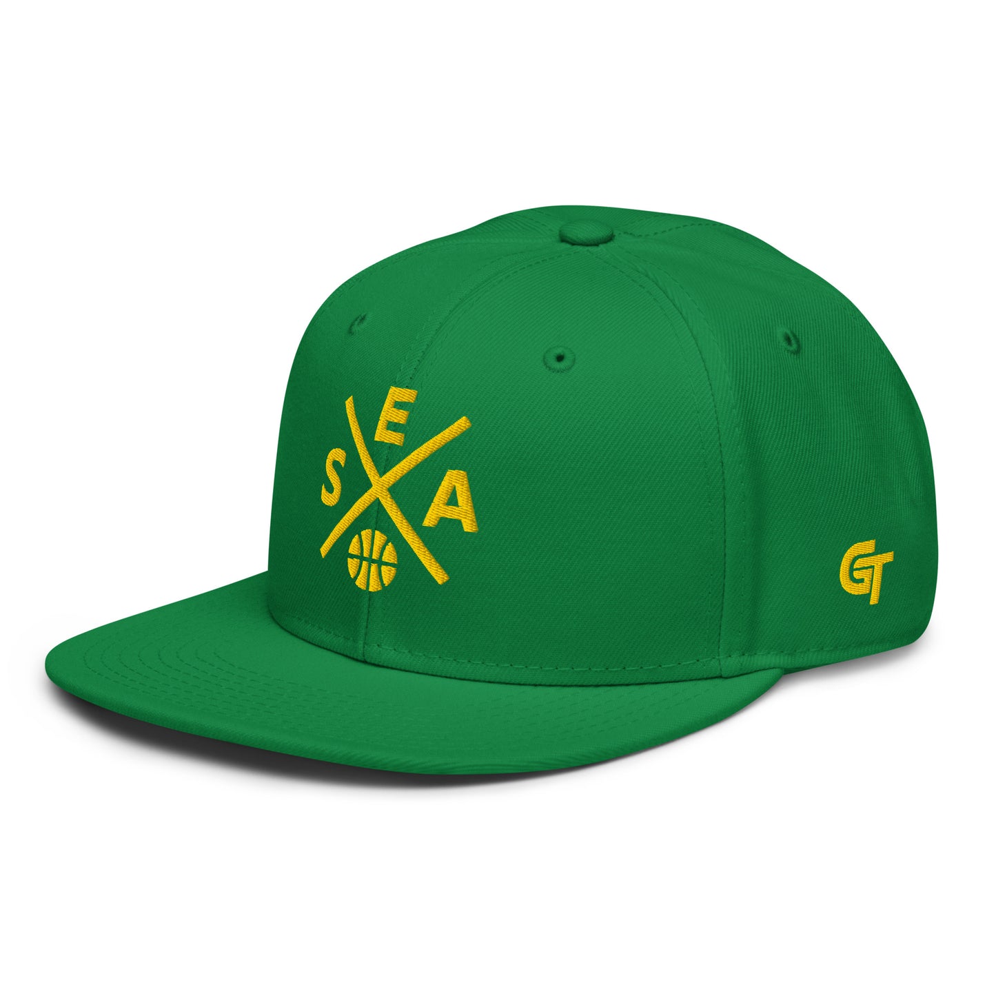 Seattle Basketball Snapback Cap Retro SEA Basketball Cross Hat