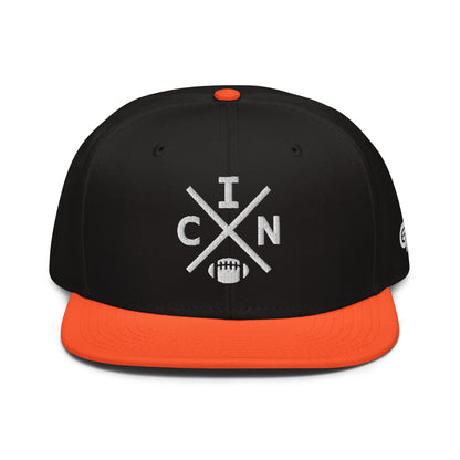 Cincinnati Football Snapback Cap Retro CIN Football Cross Hat