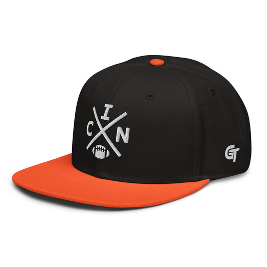 Cincinnati Football Snapback Cap Retro CIN Football Cross Hat