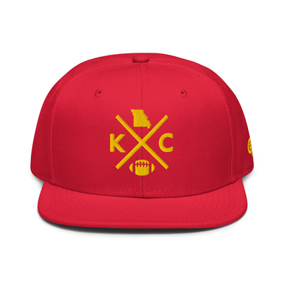 Kansas City Football Snapback Cap Retro KC Football Cross Hat