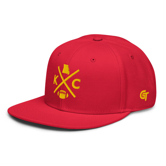 Kansas City Football Snapback Cap Retro KC Football Cross Hat