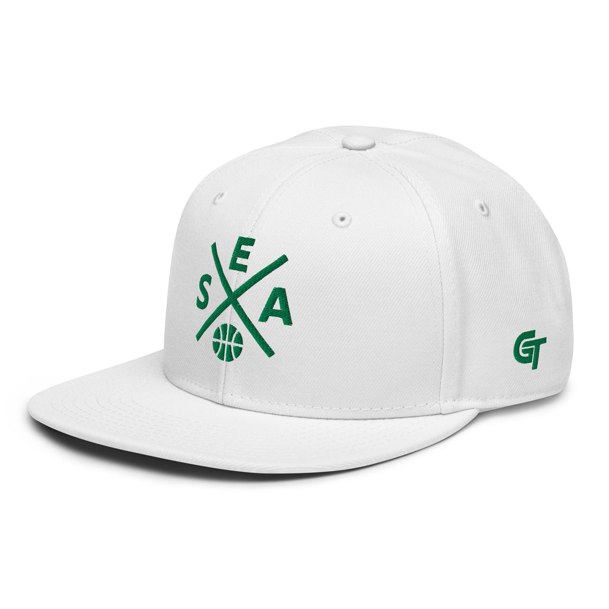 Seattle Basketball Snapback Cap Retro SEA Basketball Cross Hat