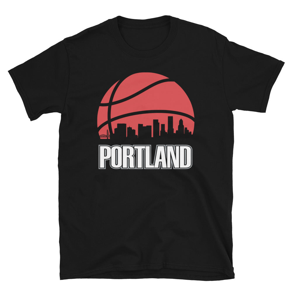 Retro Portland Basketball Skyline T-Shirt